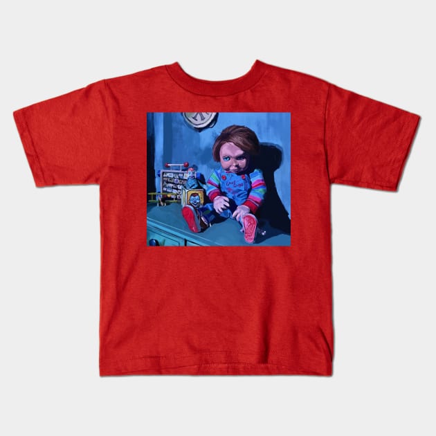 Chucky Childs Play 2 Kids T-Shirt by Art Of Lunatik